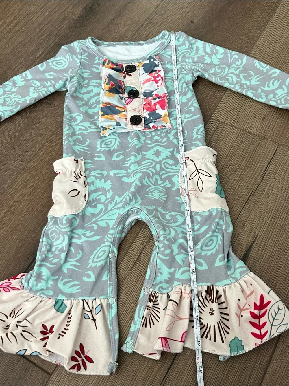 NWOT Paisley Blue and Gray Romper Patterned Infant 6month